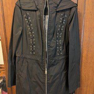 Black hooded jacket